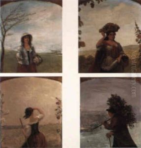 The Seasons: Spring, Summer, Autumn And Winter by David Cox