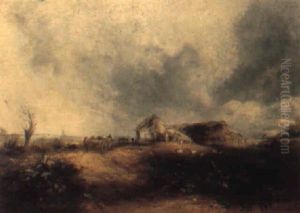 Landscape With Sheep By A Barn Landscape With Sheep By A Barn