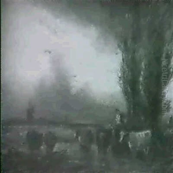 A Hurdsman With His Cattle In A Landscape, A Windmill Beyond - view 1