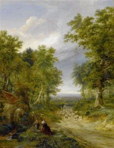 Weite Landschaft Mit Einer Wassermuhle by David Cox the Younger