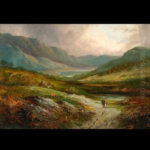 Landscape With Two Figures On A Path by David Cox the Younger