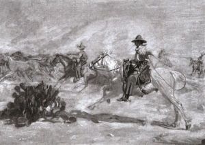 The Round-up, Near The Rio Grande - Mexico (+ The Round-up, 1903; 2 Works) by Charles Brinton Cox