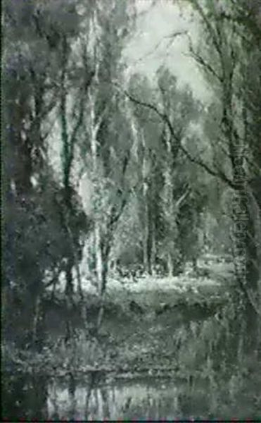 Weideszene In Waldlichtung - view 1