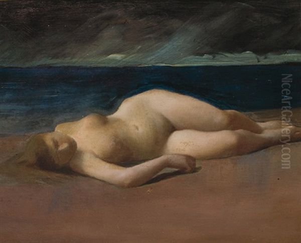 Reclining Nude On A Beach - view 1
