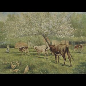 Milking Time (winston Churchill Farm?) by Kenyon Cox
