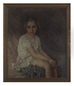 Portrait Of A Young Girl Seated by Walter I. Cox