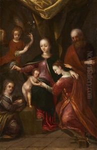 The Mystical Marriage Of Saint Catherine by Michiel Coxie