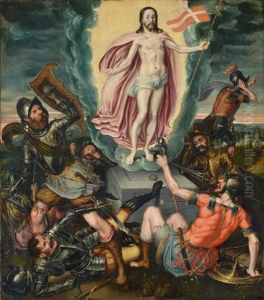 Main Panel Of An Altar With The Resurrection Of Christ by Michiel Coxie