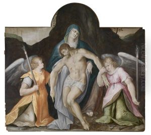 Pieta Mit Zwei Fackeltragenden Engeln