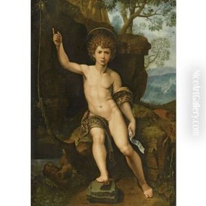 Saint John The Baptist In A Rocky Landscape Saint John The Baptist In A Rocky Landscape