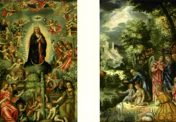 L'enfance Du Christ Et De Saint Jean-baptiste (+ Vierge De Majeste Entouree D'anges; Pair) - view 1