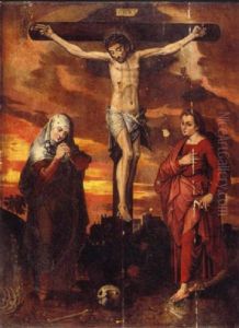 Saint Jean Et La Vierge Au Pied De La Croix by Michiel Coxie