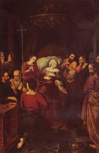La Mort De La Vierge by Michiel Coxie