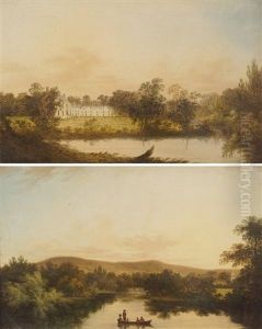 Irish Country House In A River Landscape
River Landscape With A Fishing Party In A Boat by James B. Coy