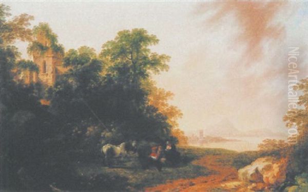 Uferlandschaft Mit Rastenden Reitern - view 1
