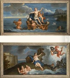 Persee Delivrant Andromede (+ Le Triomphe D'amphitrite; Pair)