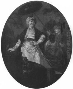 Portrait D'un Oriental Dans Un Ovale Peint by Antoine Coypel