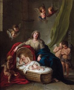 La Vierge Veillant Sur Le Sommeil De L'enfant Jesus