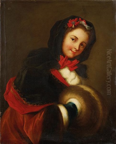 Junge Frau Mit Muff, Allegorie Des Winters - view 1