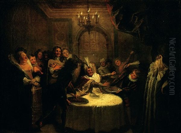 Scene De L'histoire De Don Quichotte: Le Repas De Sancho Dans L'ile De Barataria - view 1