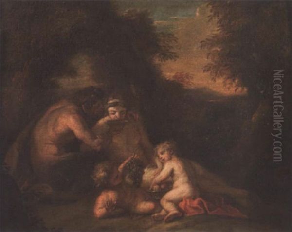 A Satyr And Nymph With Putti In A Landscape - view 1