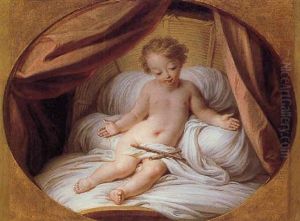 The Infant Christ In A Crib Contemplating The Cross The Infant Christ In A Crib Contemplating The Cross