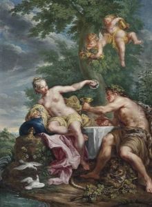 Alliance Between Bacchus And Venus by Noel Nicolas Coypel