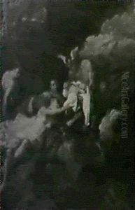 Mercury Delivering Bacchus To The Nymphs On Mount Nysa by Noel Nicolas Coypel