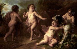 Putti Preparing For The Hunt Putti Preparing For The Hunt