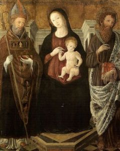 La Vierge A L'enfant Entre Saint Nicolas Et Saint Barthelemy