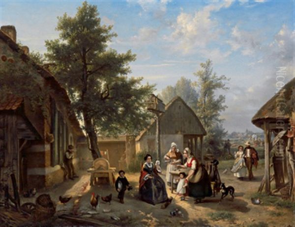 Elegante Gesellschaft In Einer Landschenke - view 1