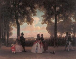 Early Evening Promenade by Florent Nicolas Crabeels