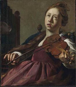 Sainte Cecile Jouant Du Violon