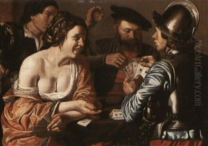 The Card Sharps by Wouter-Pietersz Crabeth the Younger