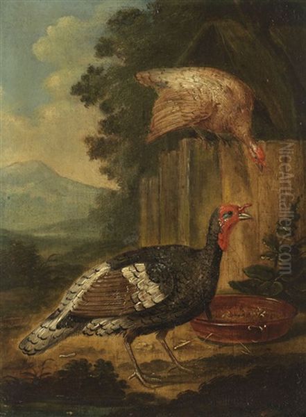 Pendants: Huhnerhof Und Truthahne (pair) - view 1