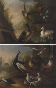 Ducks And Chickens By A River