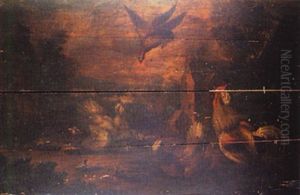 Birds In A Farmyard by Marmaduke Cradock