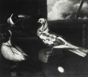 Pigeons In A Barn by Marmaduke Cradock