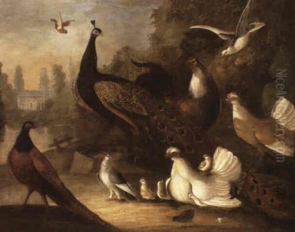 A Concert Of Exotic Fowl, In An English Park Landscape - view 1