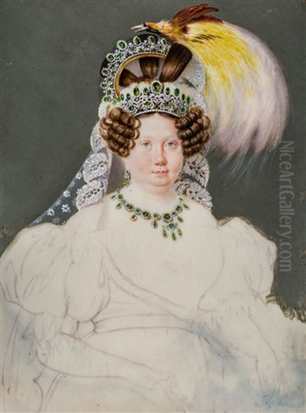 Retrato De La Infanta Luisa Carlota De Borbon, Con Tocado De Ave Del Paraiso (sin Terminar) - view 1