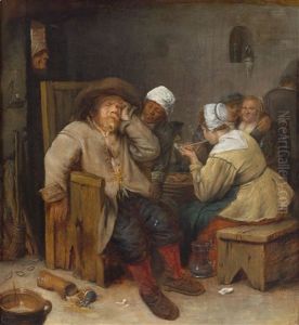 Bauerliche Gesellschaft In Einem Wirtshaus by Joos van Craesbeeck
