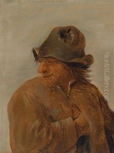 Ein Nach Links Blickender Bauer Mit Einem Hut by Joos van Craesbeeck