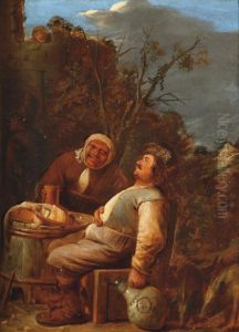 Peasants Drinking Outside An Inn by Joos van Craesbeeck