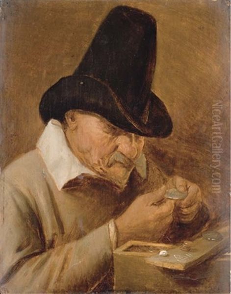 Avarice: A Peasant Counting Money At A Table - view 1