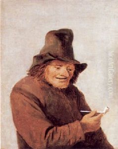 Portrat Eines Pfeife Rauchenden Bauern