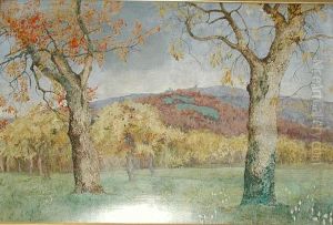 Herbstliche Waldlandschaft. by Emil Anner