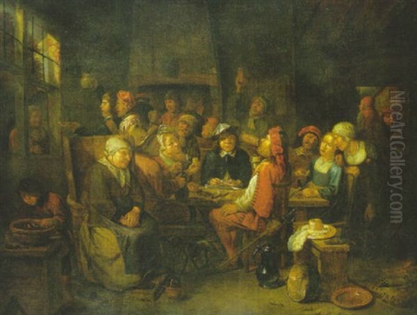 Interieur De Taverne Avec Buveurs Et Fumeurs - view 1