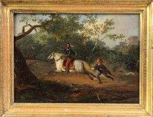Horse Rider In Landscape by Gysbertus Craeyvanger