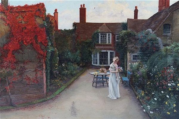 Young Woman In A Flower Garden - view 1