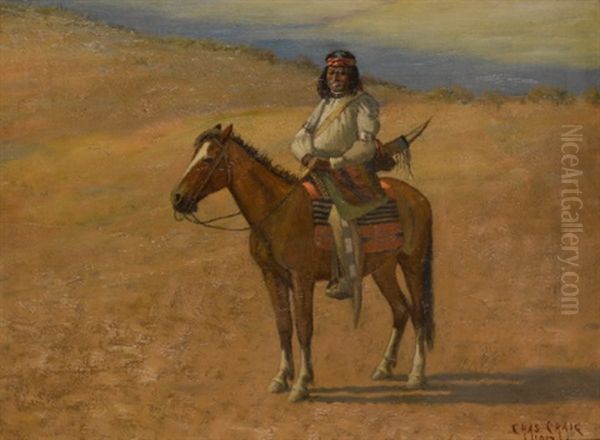 Indian On Horseback - view 1